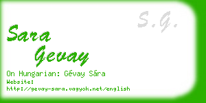 sara gevay business card